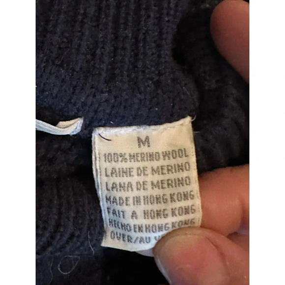 Vintage Liz Claiborne Black Merino Wool Long Sleeve Mock Neck Sweater Size M - Picture 8 of 11